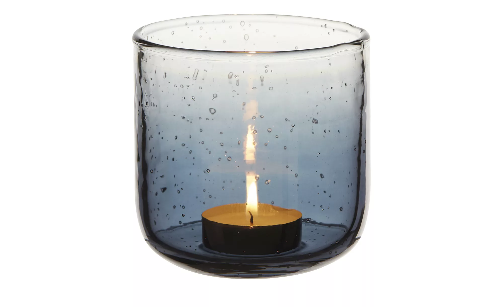 Teelichtglas ¦ blau ¦ Glas  ¦ Maße (cm): H: 5  Ø: 7.5 Accessoires > Kerzen günstig online kaufen