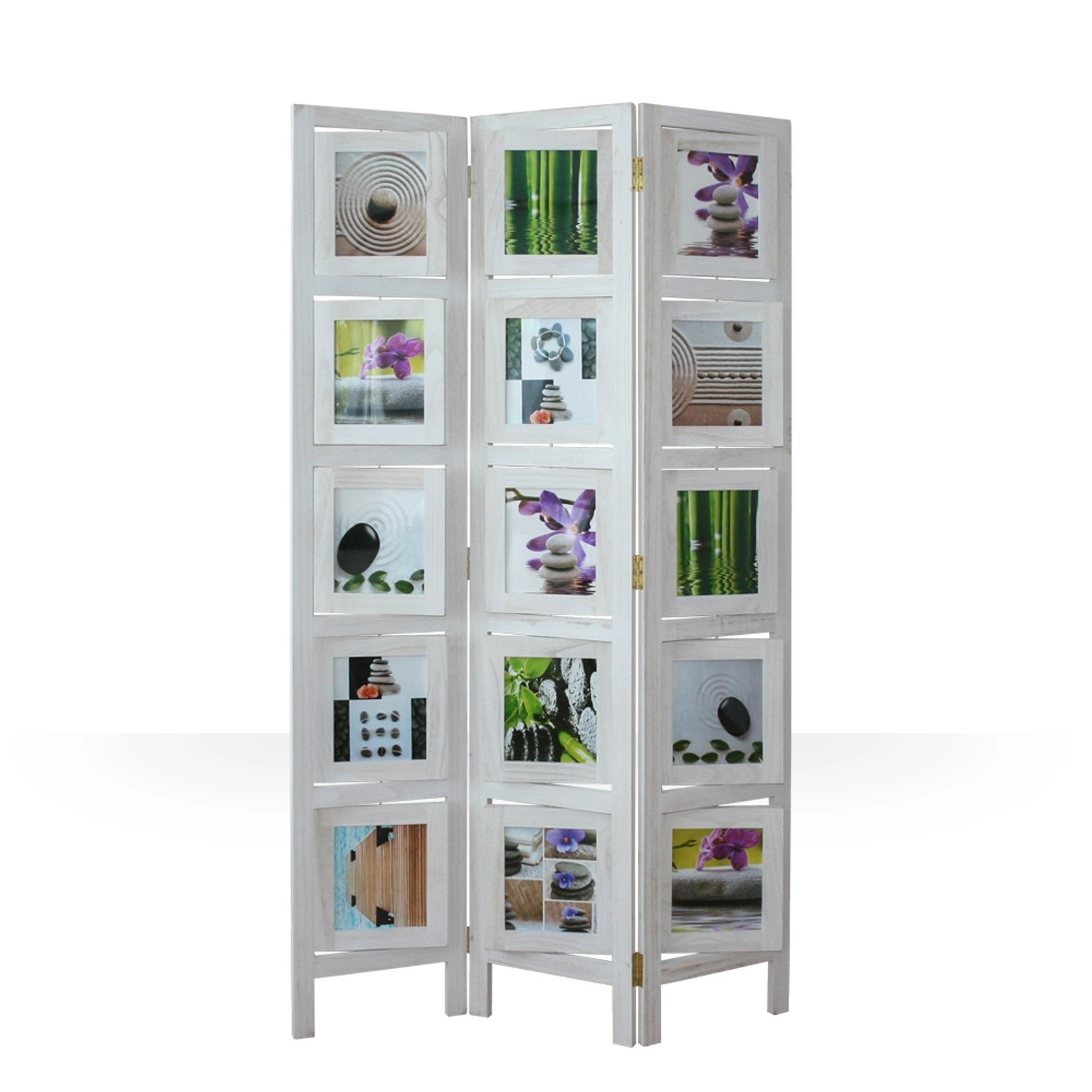 Homestyle4u 3-tlg. Paravent in Weiß 93x161 cm 762 günstig online kaufen