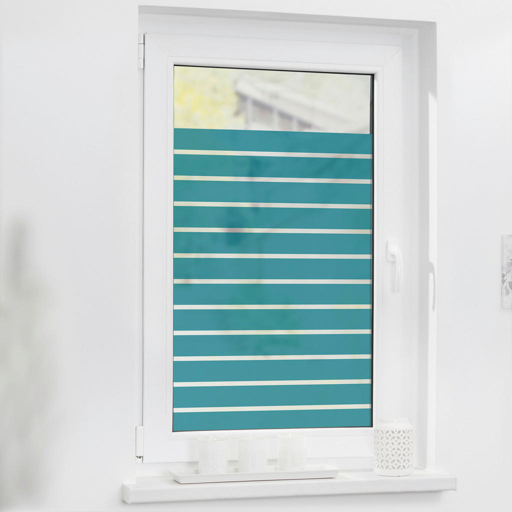 LICHTBLICK Fensterfolie Streifen Streifen Streifen petrol B/L: ca. 100x180 günstig online kaufen