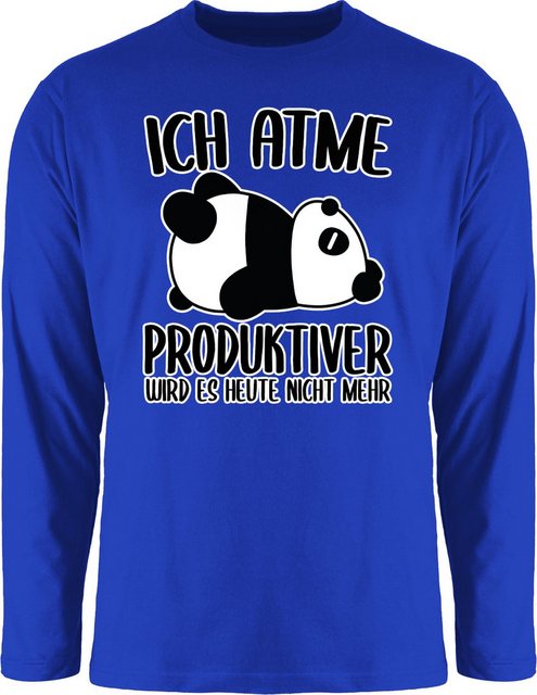 Shirtracer Rundhalsshirt Ich atme produktiver wird es nicht mehr mit Panda günstig online kaufen