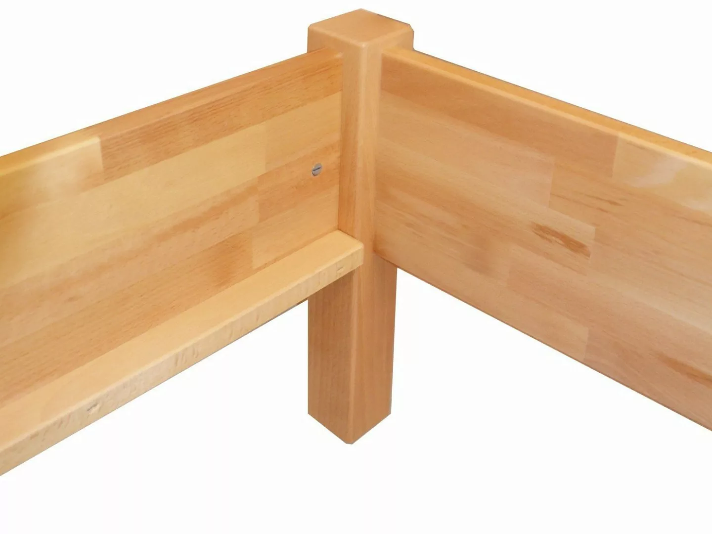 ERST-HOLZ Bett Holzbett Buche massiv 90x200 mit Rost, Buchefarblos lackiert günstig online kaufen