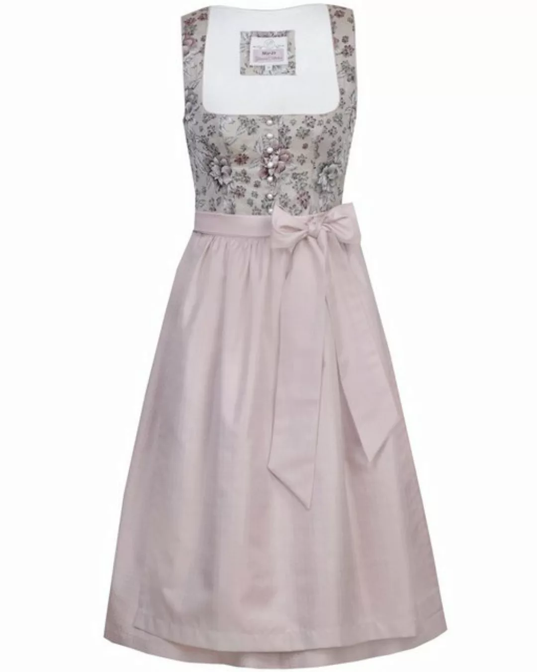 MarJo Dirndl 'Ursi' mit Blumenmuster 698870, Taupe 70cm günstig online kaufen