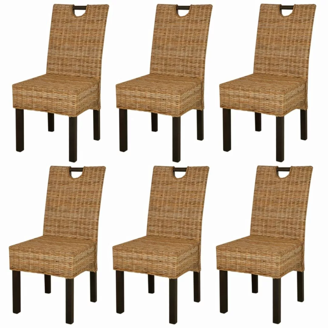 Esszimmerstühle 6 Stk. Kubu-rattan Mangoholz günstig online kaufen