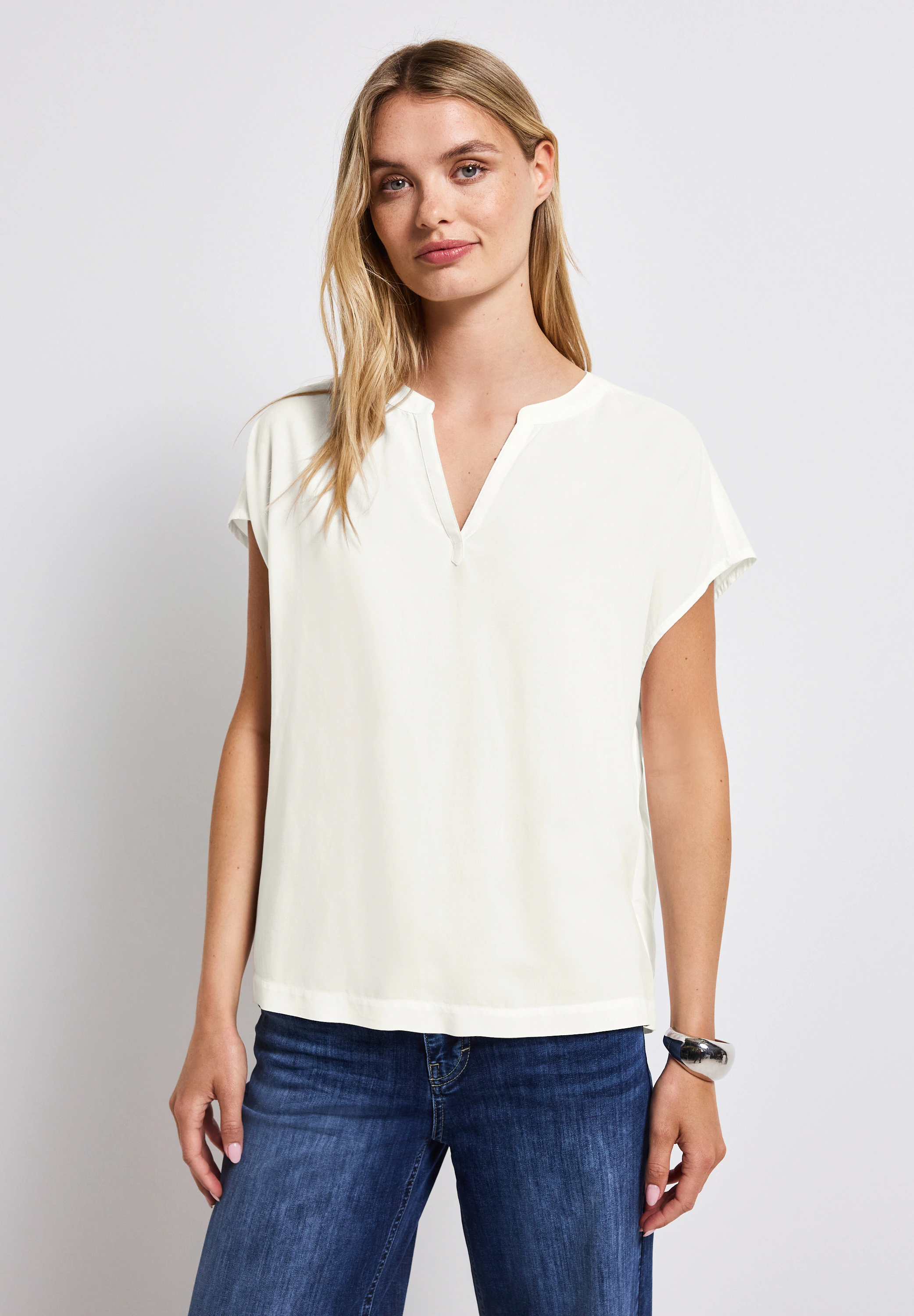 STREET ONE Kurzarmbluse, aus softer Viskose günstig online kaufen