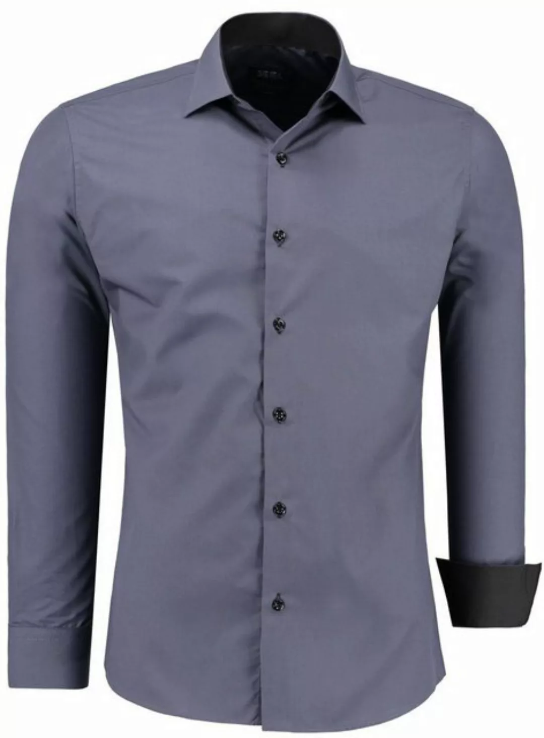 JEEL Businesshemd JH12105 Slim Fit Langarm Herren Hemd mit farblich abgeset günstig online kaufen