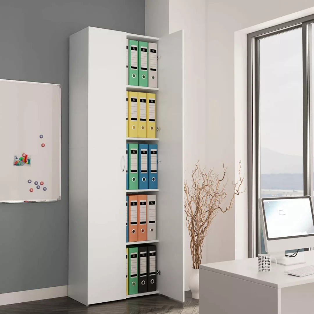 vidaXL Aktenschrank Büroschrank Weiß 60x32x190 cm Spanplatte günstig online kaufen