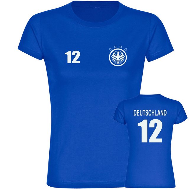 multifanshop T-Shirt Damen Deutschland - Adler Retro Trikot 12 - Frauen günstig online kaufen