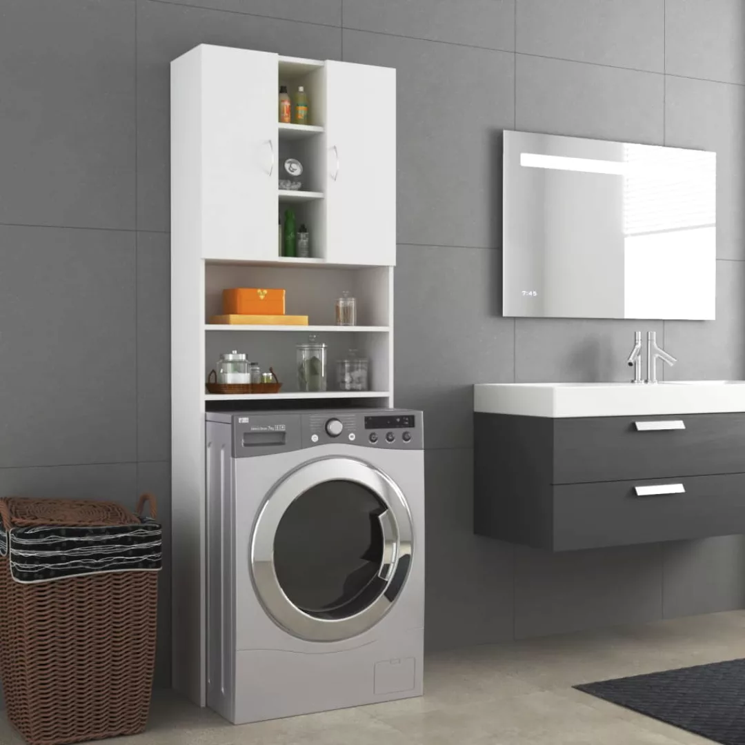 Waschmaschinenschrank Weiß 64x25,5x190 Cm günstig online kaufen