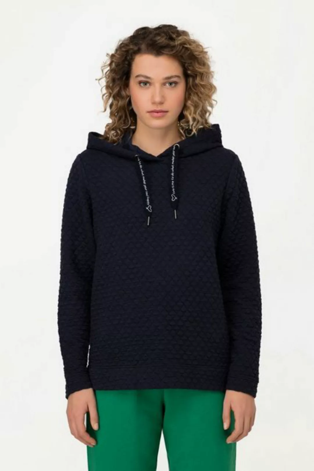Gina Laura Sweatshirt Hoodie gesteppter Sweater Kapuze Langarm günstig online kaufen