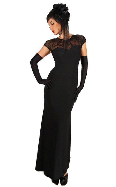 Atixo Abendkleid Gothic Maxikleid langes Kleid Abendkleid mit Spitze Jersey günstig online kaufen