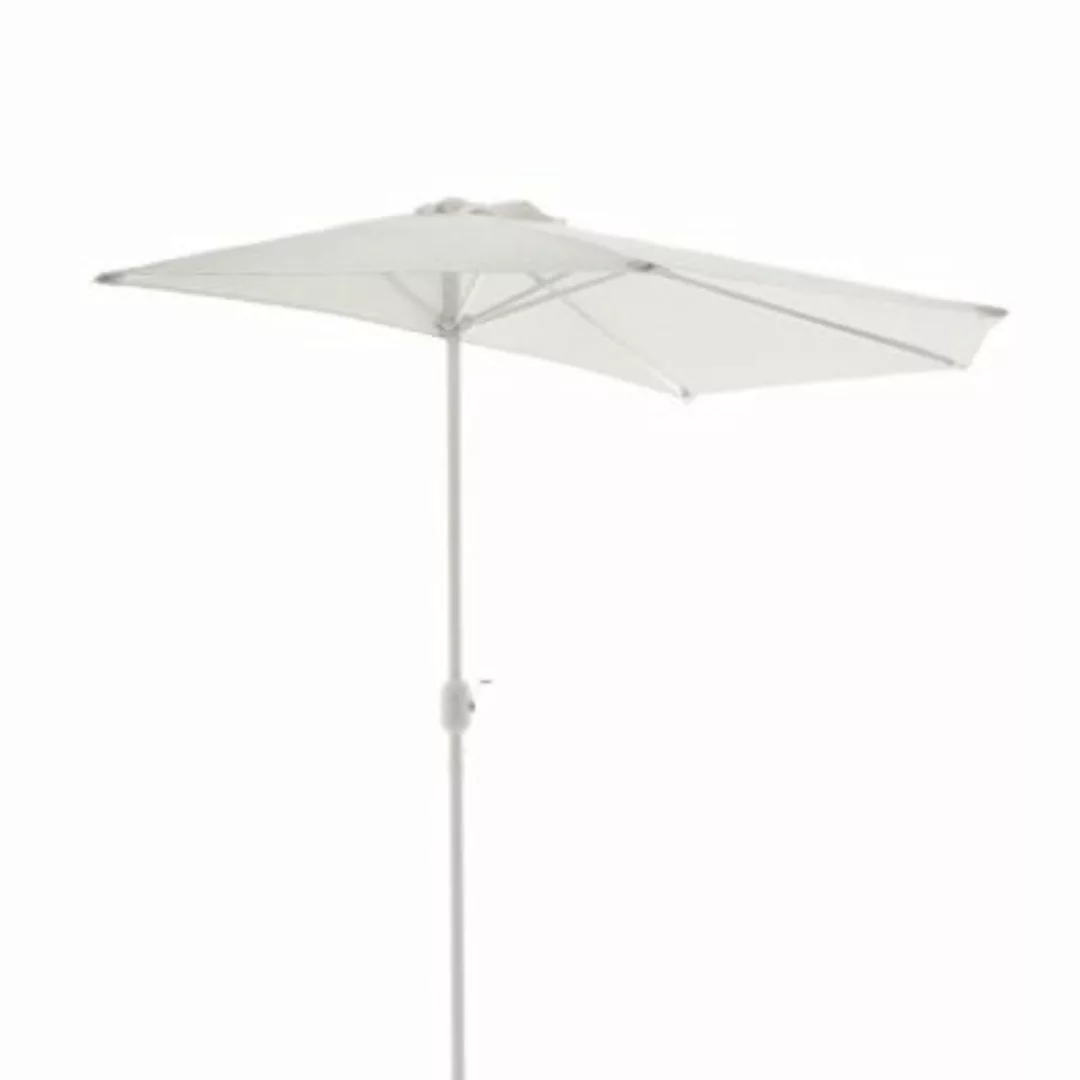 VCM Balkon-Sonnenschirm Weiß halbrund Gartenschirm Sonnenschutz 2,7m mit Ku günstig online kaufen