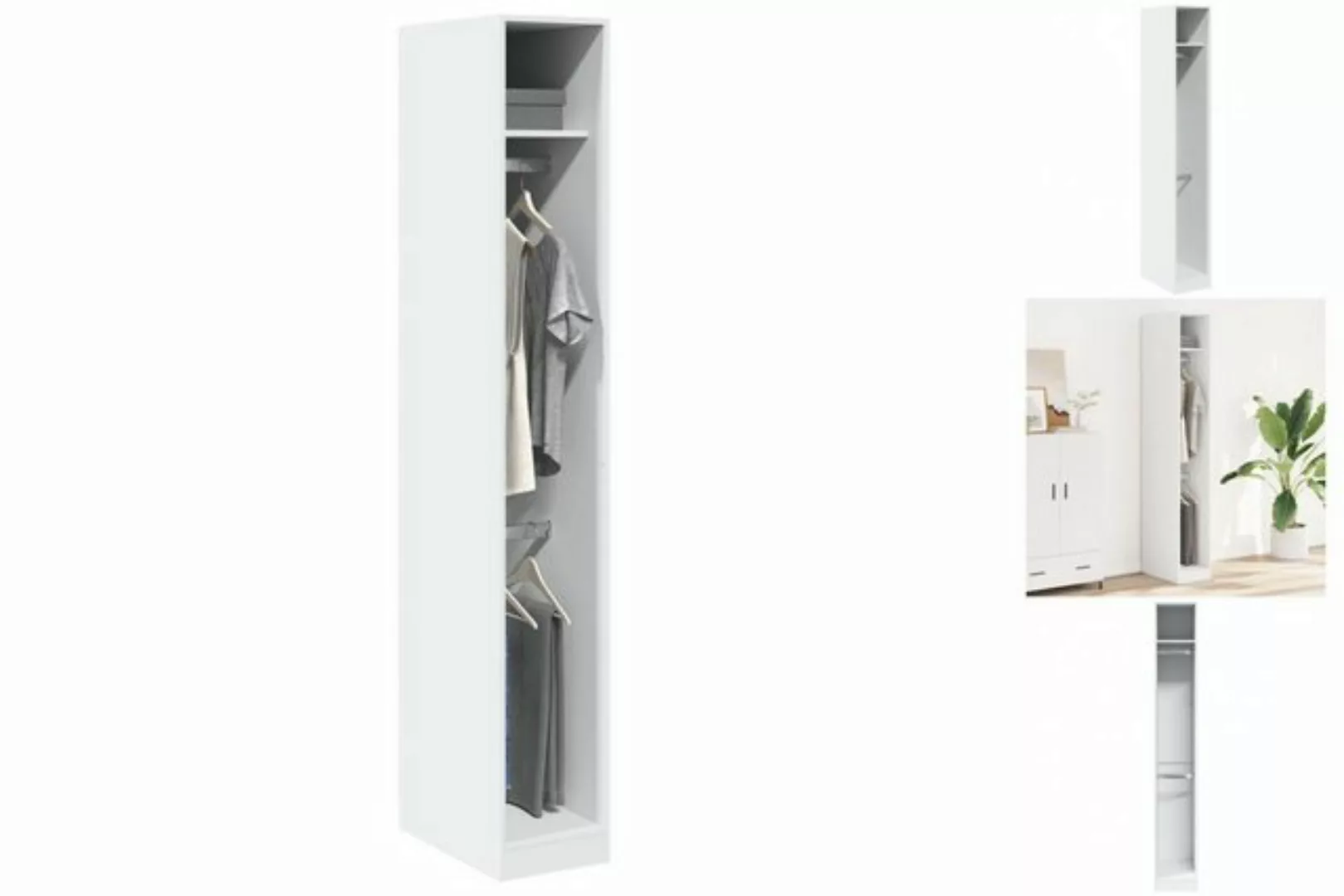 vidaXL Kleiderschrank Kleiderschrank Weiß 30x50x200 cm Holzwerkstoff günstig online kaufen