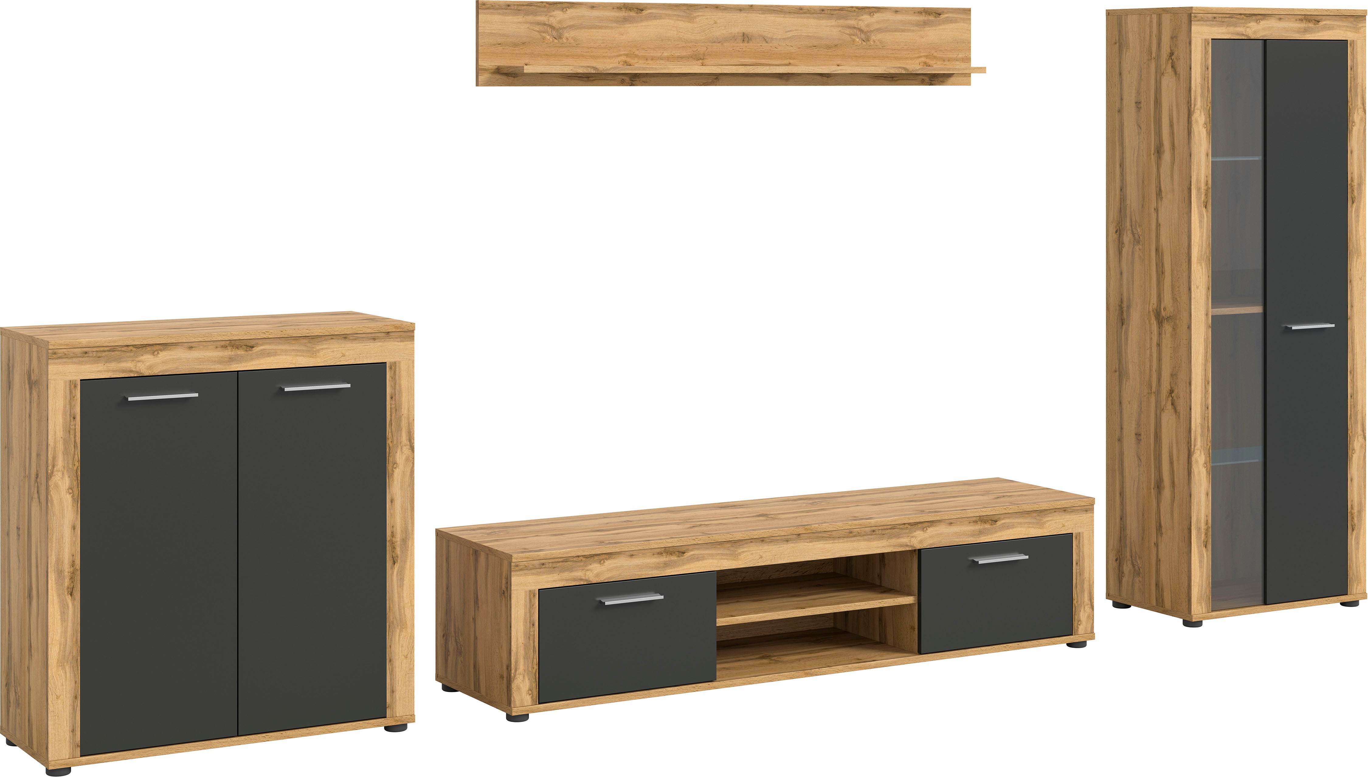 INOSIGN Wohnzimmer-Set "Aosta, Breite 330cm, best. aus Highboard, Lowboard, günstig online kaufen