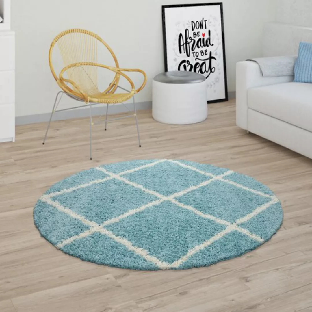 Paco Home Hochflor-Teppich »Kalmar 441«, rund, 40 mm Höhe, Scandi Design, R günstig online kaufen