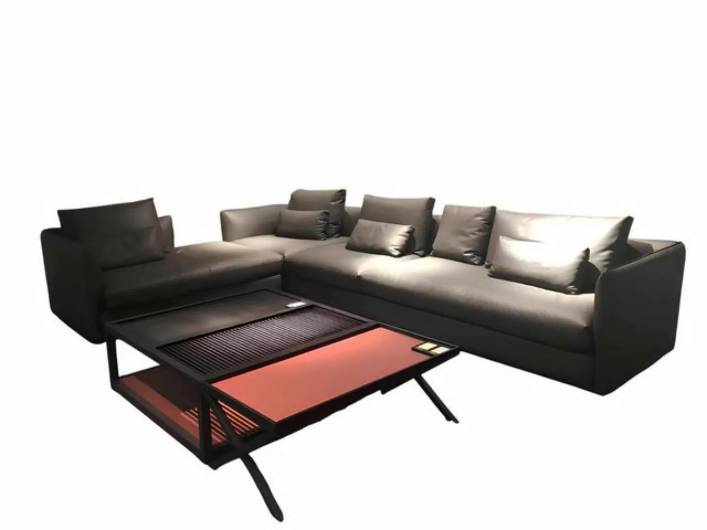 Xlmoebel Ecksofa Neues Ecksofa aus Halbleder für Wohnlandschaft in Leder-Op günstig online kaufen