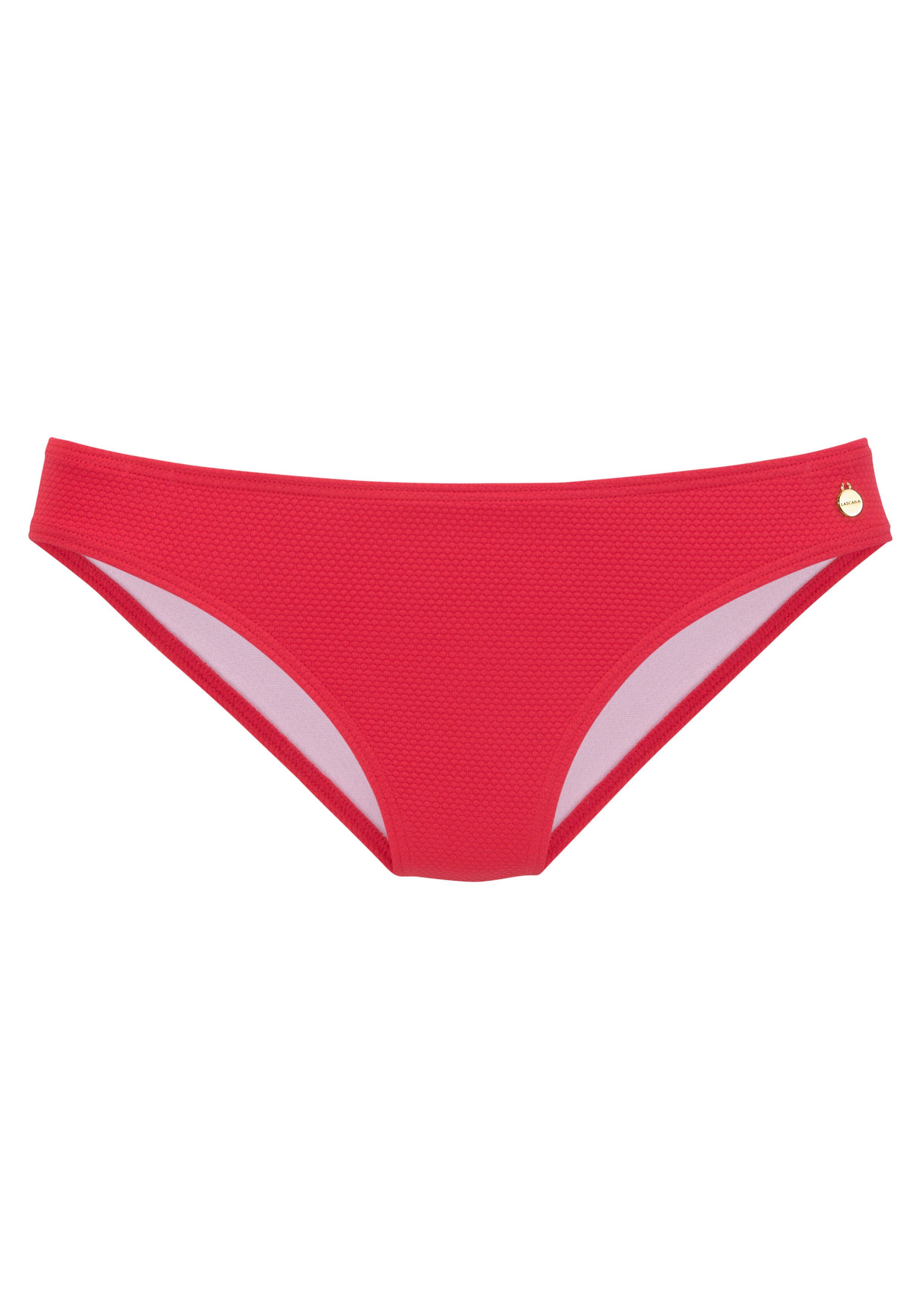 LASCANA Bikini-Hose Cana unifarben aus Strukturware günstig online kaufen