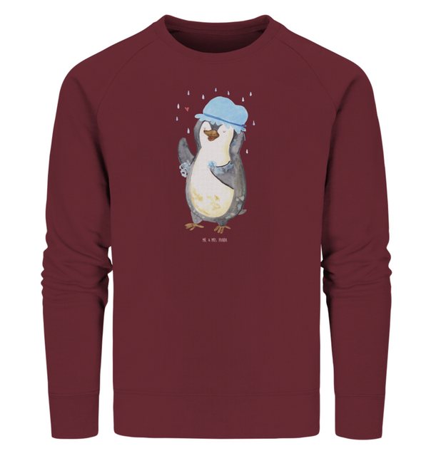 Mr. & Mrs. Panda Longpullover Größe XS Pinguin Duschen - Burgundy - Geschen günstig online kaufen