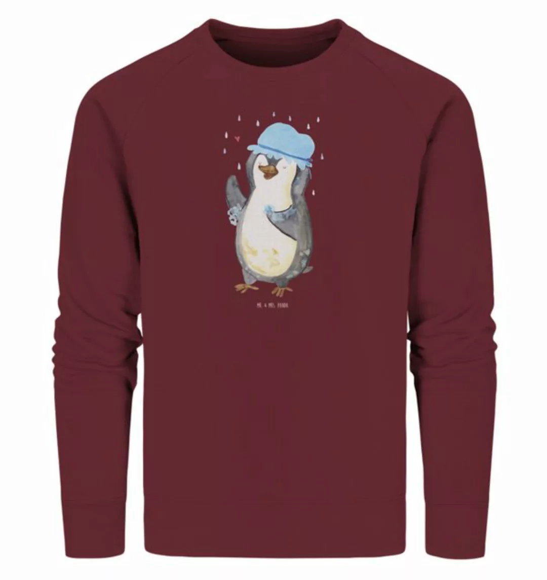 Mr. & Mrs. Panda Longpullover Größe S Pinguin Duschen - Burgundy - Geschenk günstig online kaufen