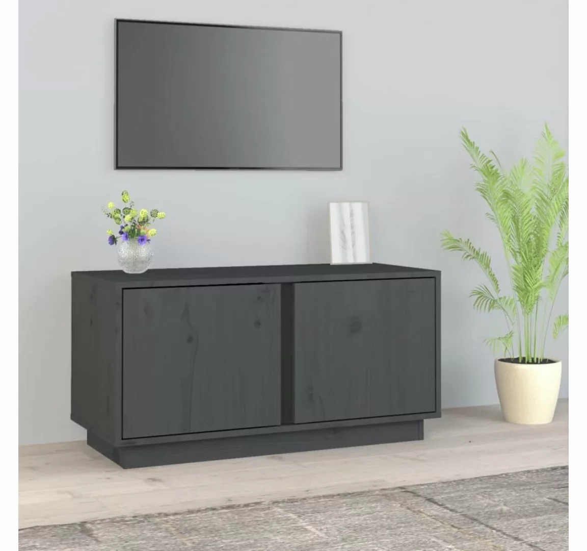 vidaXL TV-Schrank TV-Schrank Grau 80x35x40,5 cm Massivholz Kiefer günstig online kaufen