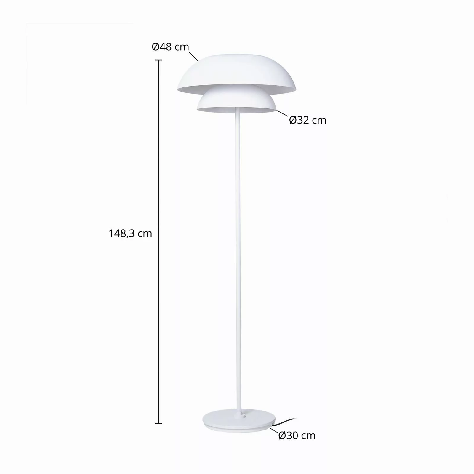 Lucande Stehleuchte Kellina, 151 cm, weiß, Metall, E27 günstig online kaufen