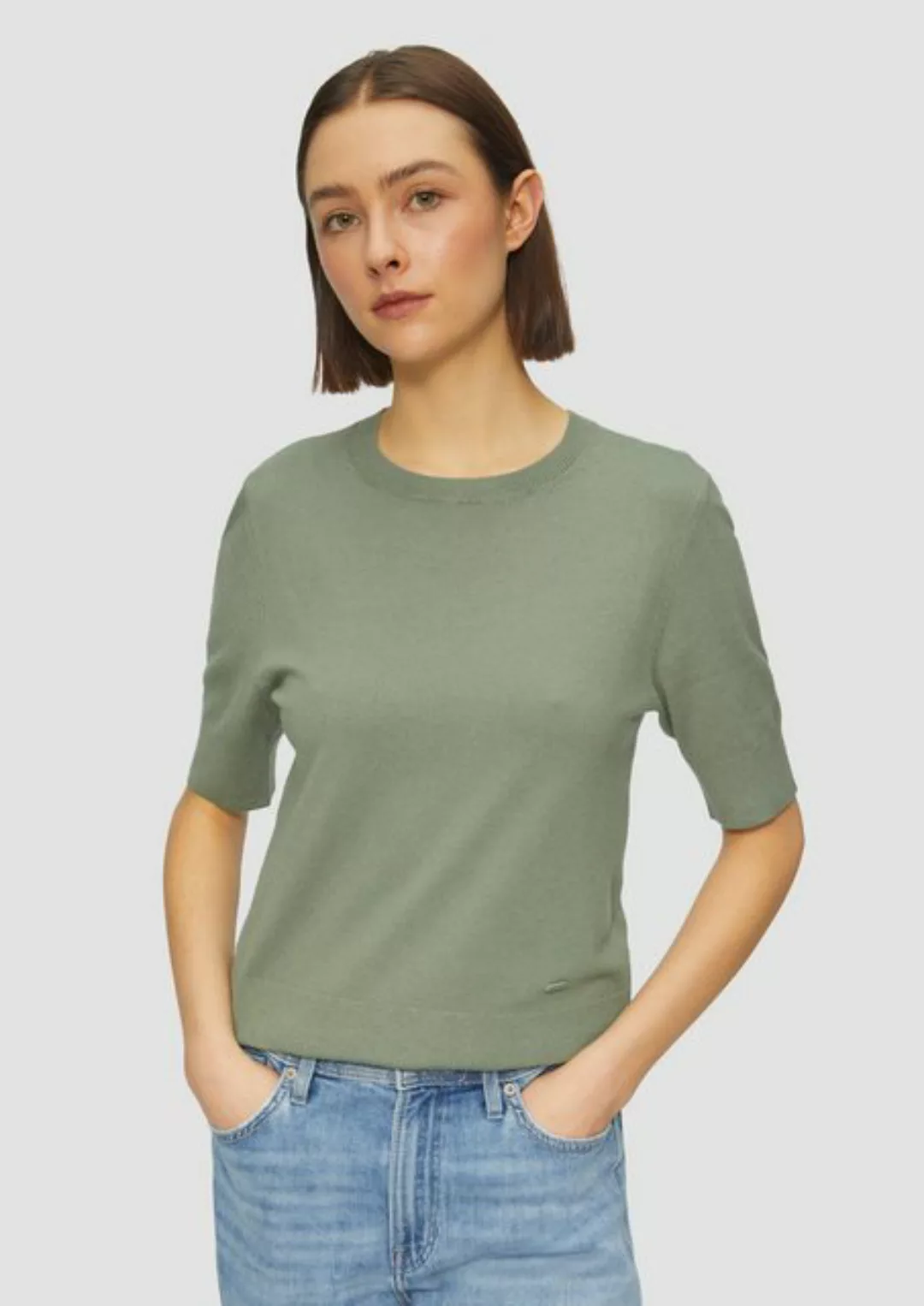 s.Oliver Strickpullover Basic (1-tlg) Langarm, Viskose-Mix günstig online kaufen