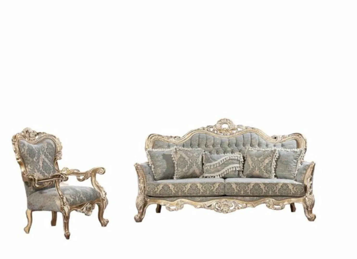 JVmoebel Sofa, 2 Teile, Sofagarnitur Klassische Luxus Sofas Sessel Wohnzimm günstig online kaufen