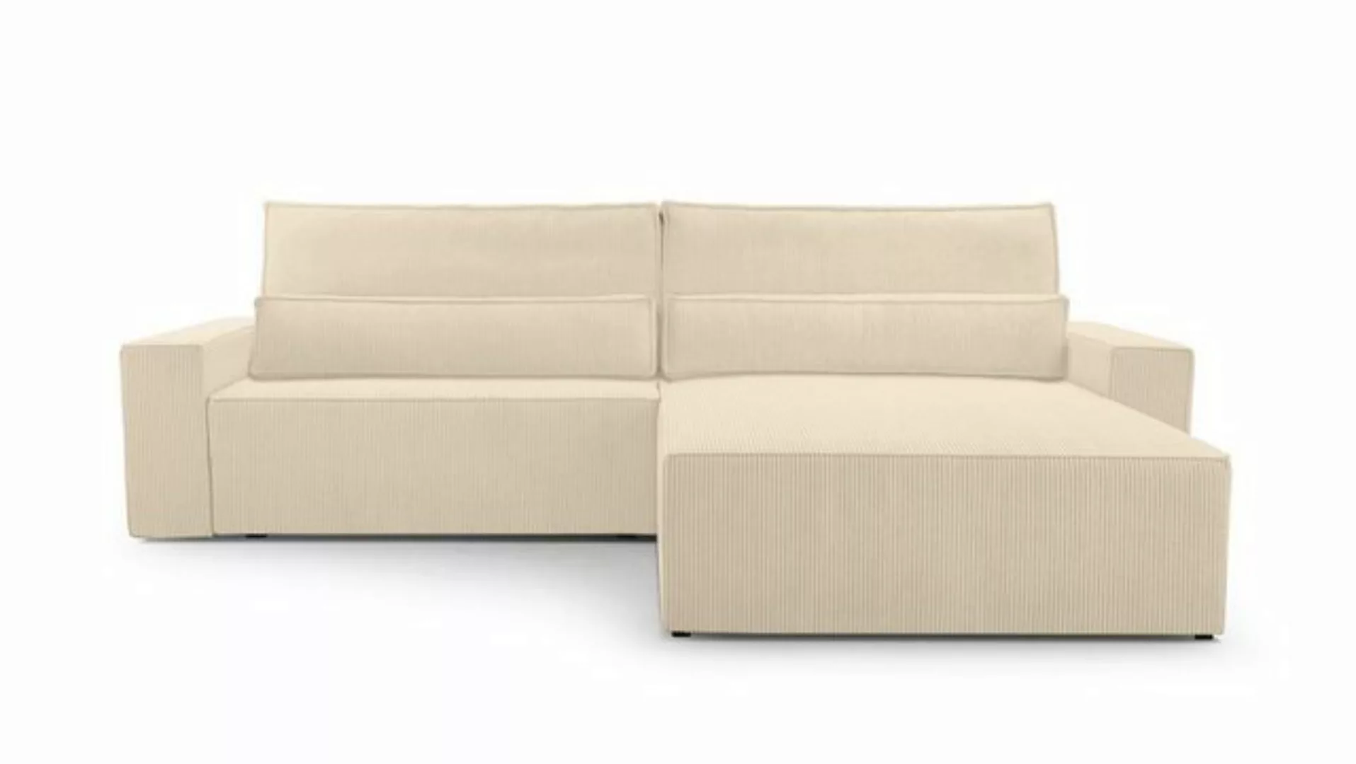 MOEBLO Ecksofa DENVER, Ottomane beidseitig montierbar Couch Cord für Wohnzi günstig online kaufen