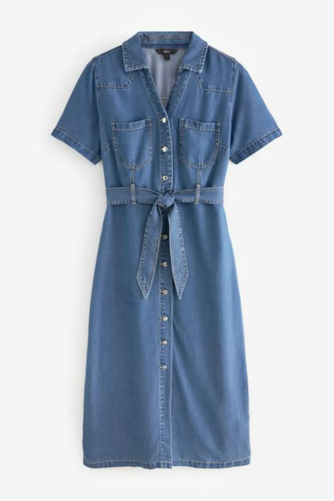 Next Sommerkleid Durchgeknöpftes Denimkleid für die vollere Brust (1-tlg) günstig online kaufen