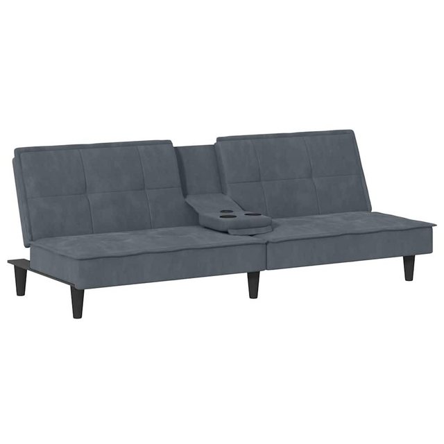 vidaXL Sofa Schlafsofa mit Getränkehaltern Dunkelgrau Samt Schlafcouch Couc günstig online kaufen