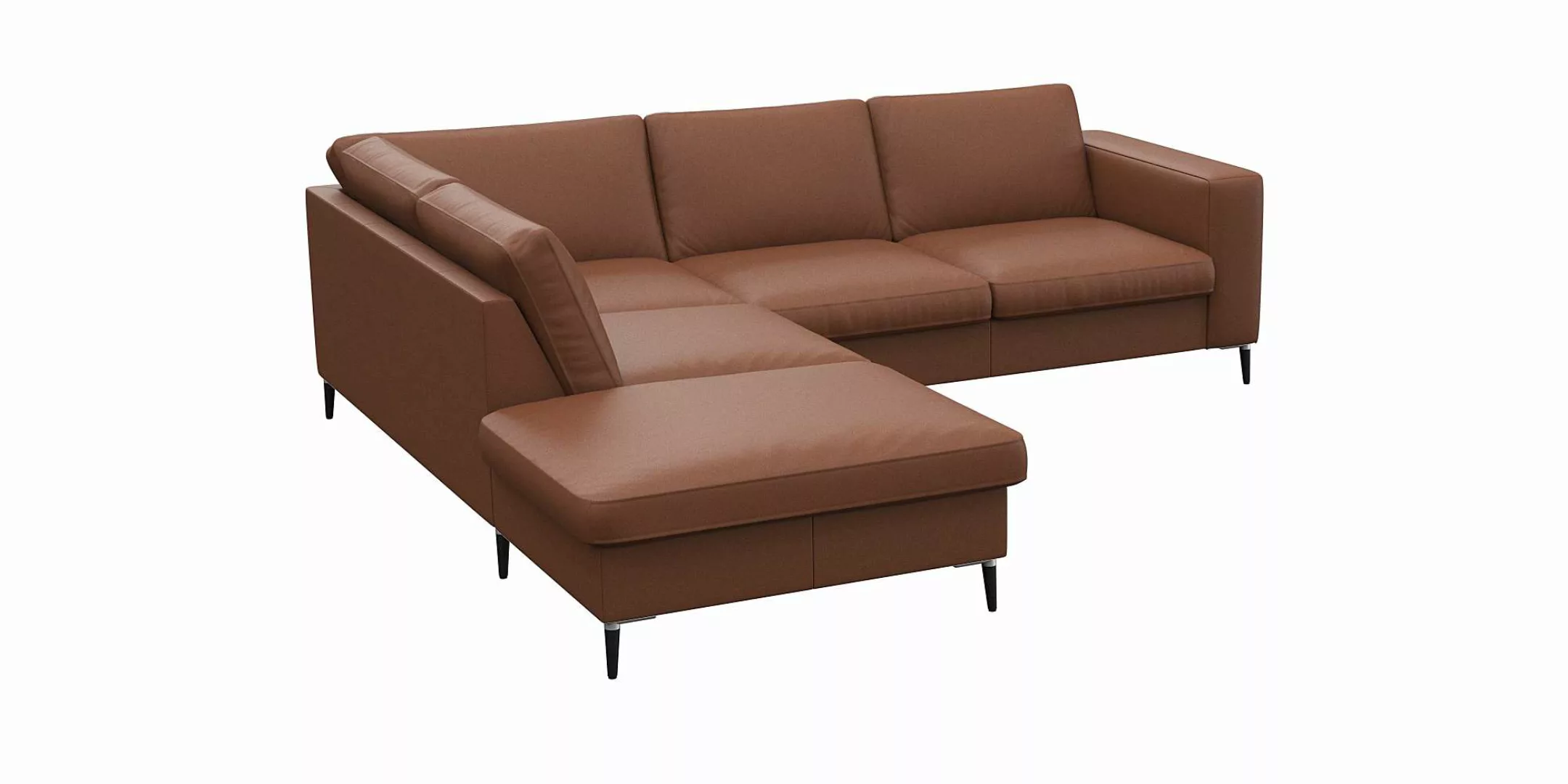 FLEXLUX Ecksofa »Fiore, L-Form«, breite Armlehnen, Füße Alu/schwarz, B/T 24 günstig online kaufen