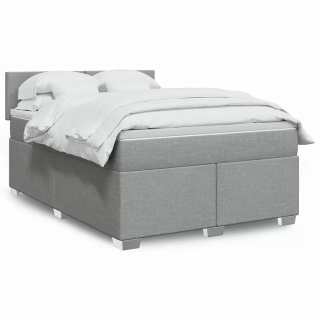 vidaXL Boxspringbett mit Matratze Hellgrau 160x200 cm Stoff2097798 günstig online kaufen