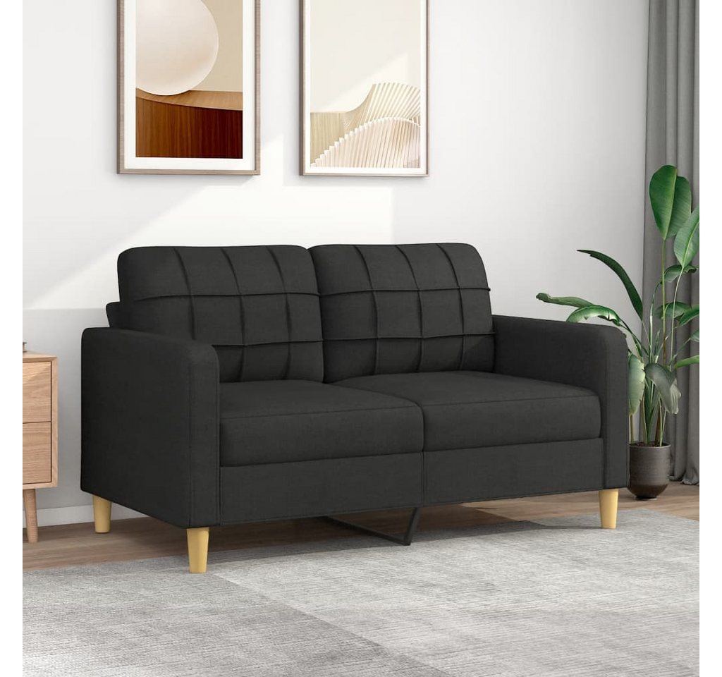 vidaXL Sofa 2-Sitzer Sofa Couch Möbel Schwarz 140 cm Stoff günstig online kaufen