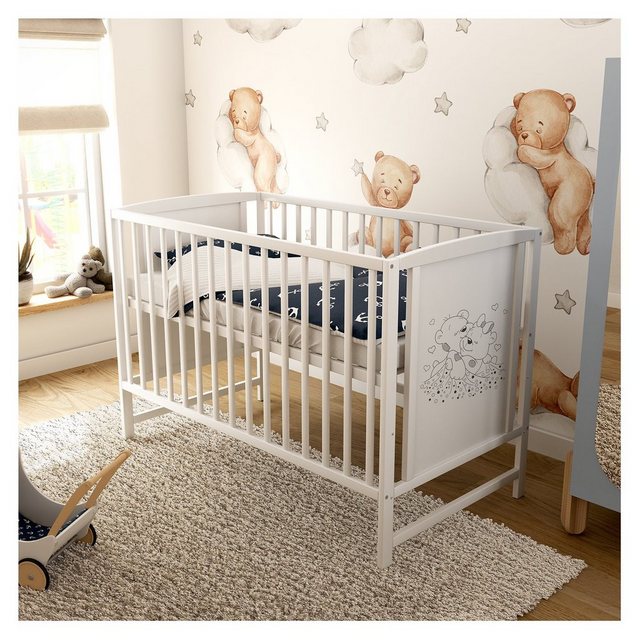 Baby-Delux Babybett Mia, Kinderbett 60x120 cm weiß höhenverstellbar, Kiefer günstig online kaufen