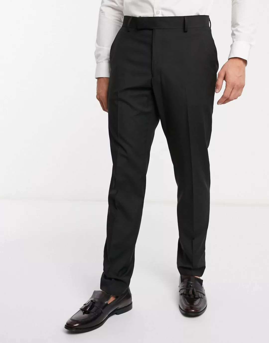 ASOS DESIGN – Schwarze schmal geschnittene Anzughose günstig online kaufen