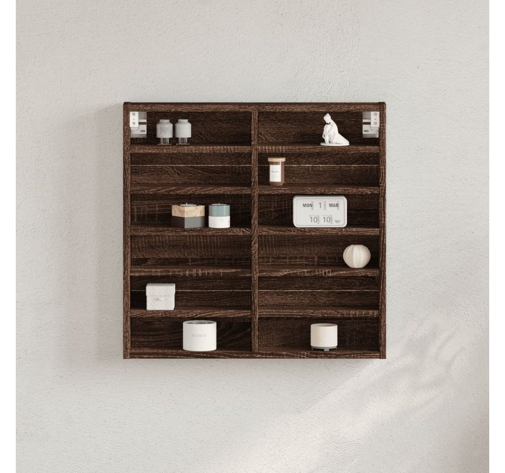 vidaXL Schrankmodule Vitrinenschrank Braun Eichen-Optik 60x8,5x58 cm Holzwe günstig online kaufen