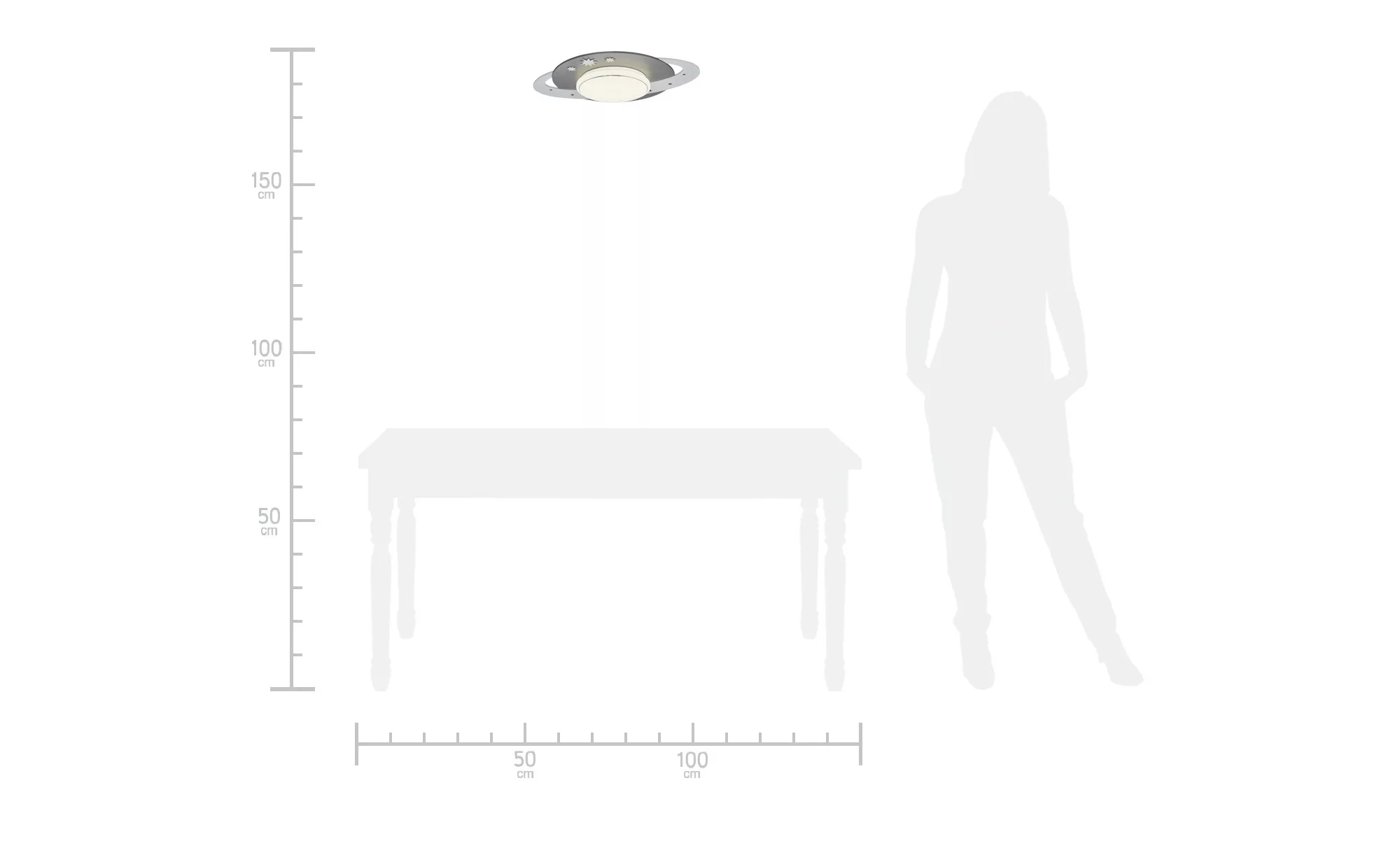 LED Deckenleuchte   Saturn - grau - 50 cm - 20 cm - Sconto günstig online kaufen