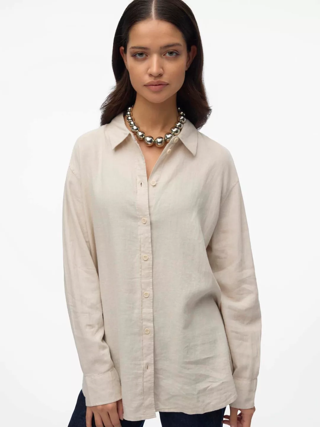 Vero Moda Hemdbluse VMLINN LINEN LS SHIRT WVN NOOS hochwertige Qaulität mit günstig online kaufen