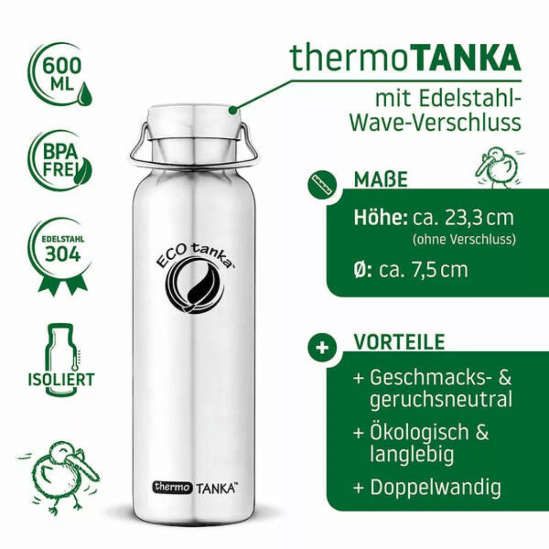 0,6l Thermotanka Isolierende Edelstahl Trinkflasche Thermoflasche Mit Edels günstig online kaufen