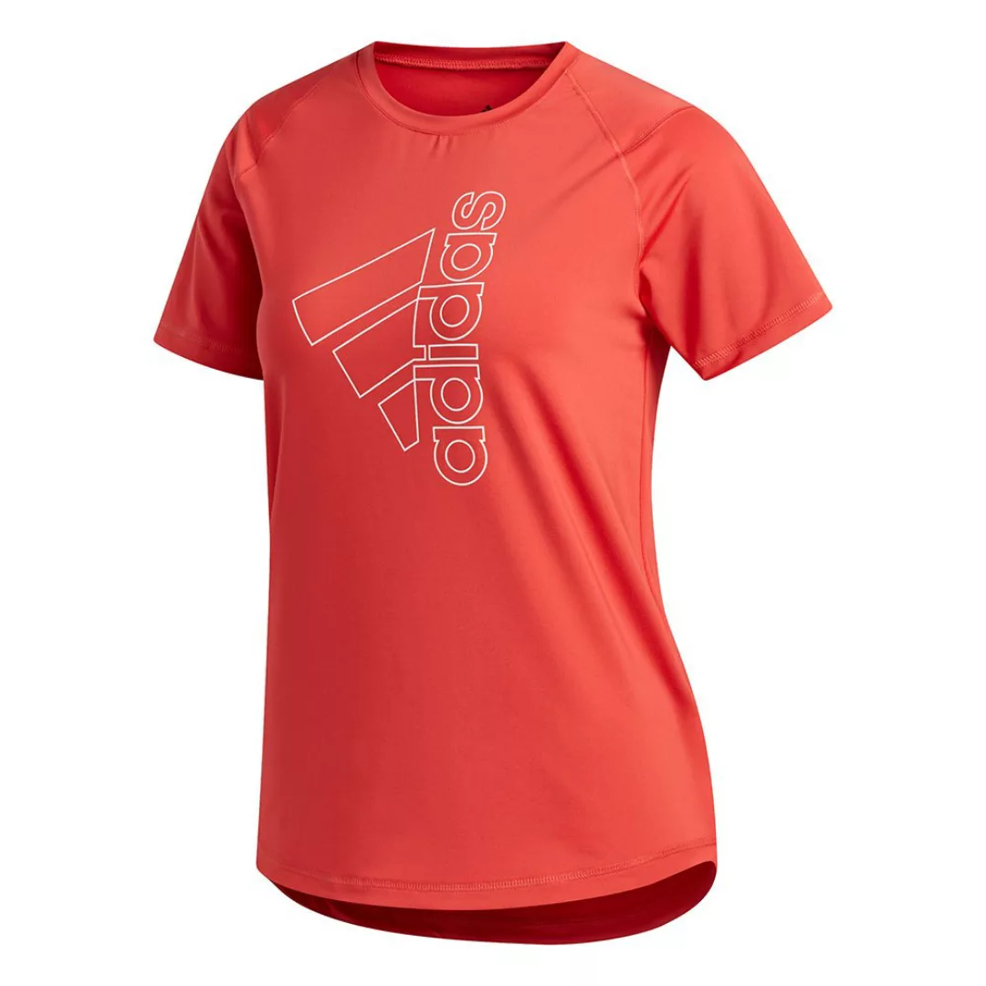 Adidas Tech Badge Of Sport Kurzärmeliges T-shirt S Glory Red / White günstig online kaufen