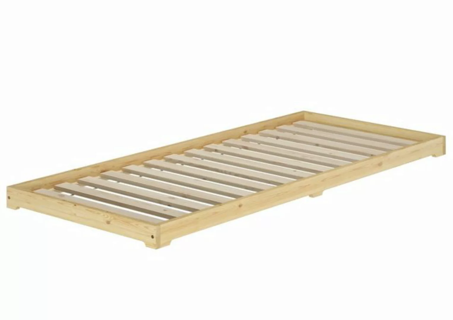 ERST-HOLZ Bett Studentenbett Futon extra niedriges Holzbett 80x200 cm Kiefe günstig online kaufen