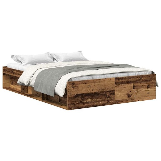 vidaXL Bett Bettgestell ohne Matratze Altholz-Optik 140x200cm Holzwerkstoff günstig online kaufen