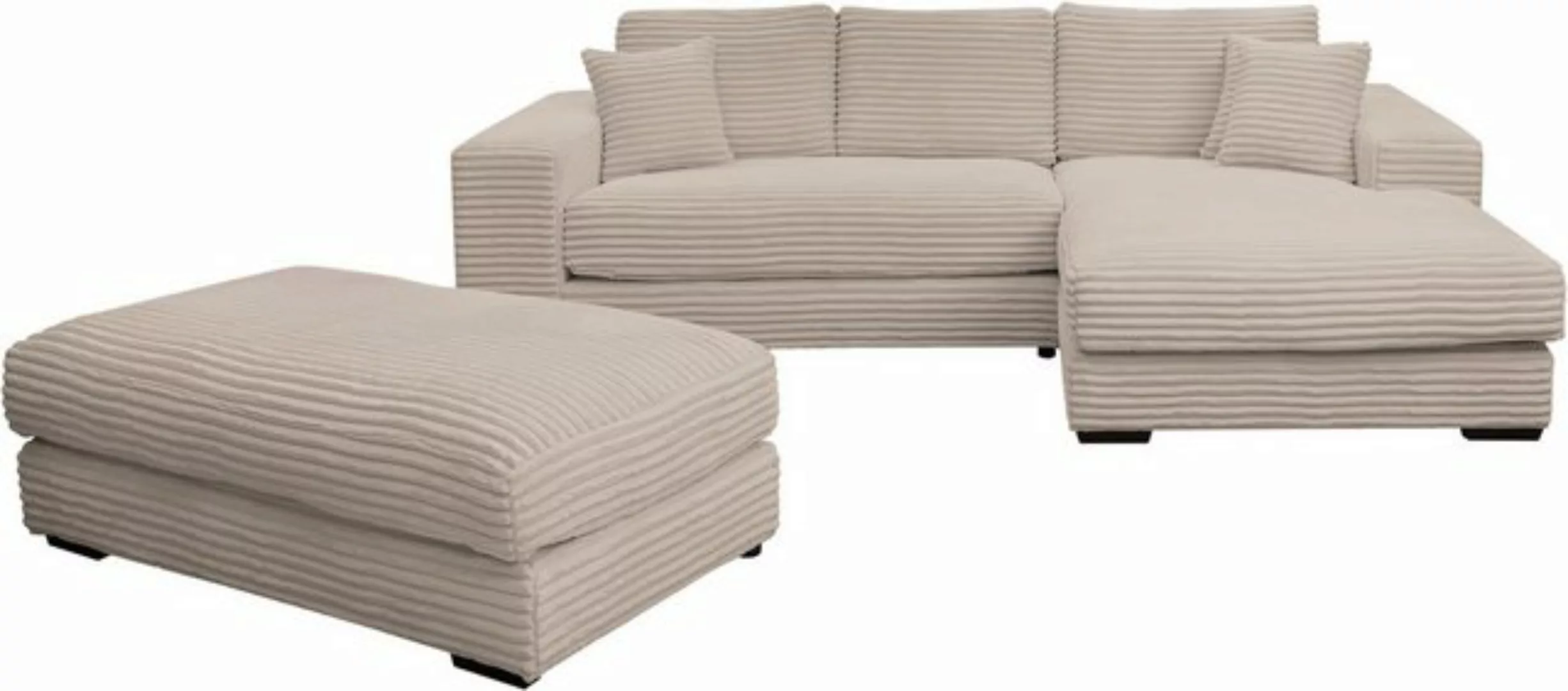 WERK2 Polstergarnitur Eden L-Form + Hocker, (Set), Design Ecksofa + Hocker günstig online kaufen