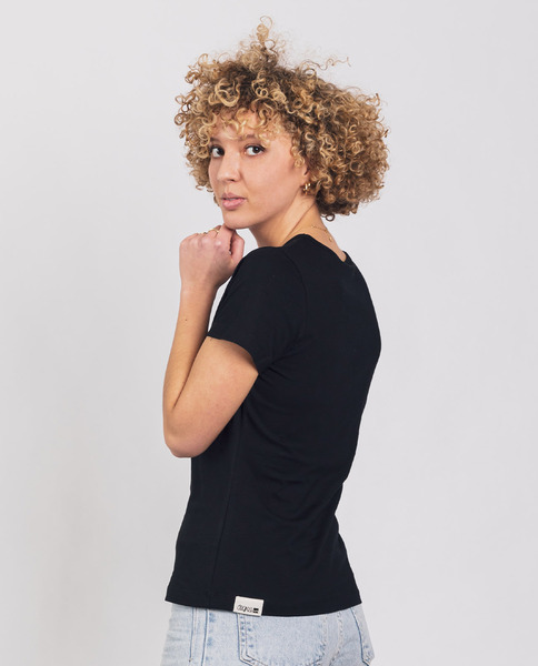 Damen T-shirt Aus Bio-baumwolle - Palm Smile - Schwarz günstig online kaufen