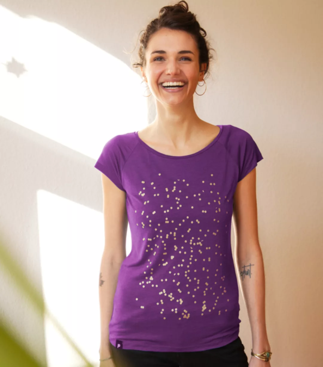 Konfetti V2 - Fair Gehandeltes Tencel Frauen T-shirt günstig online kaufen
