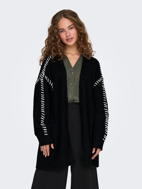 JACQUELINE de YONG Cardigan Strickjacke Knit Fit V-Ausschnitt Ziernähte Car günstig online kaufen