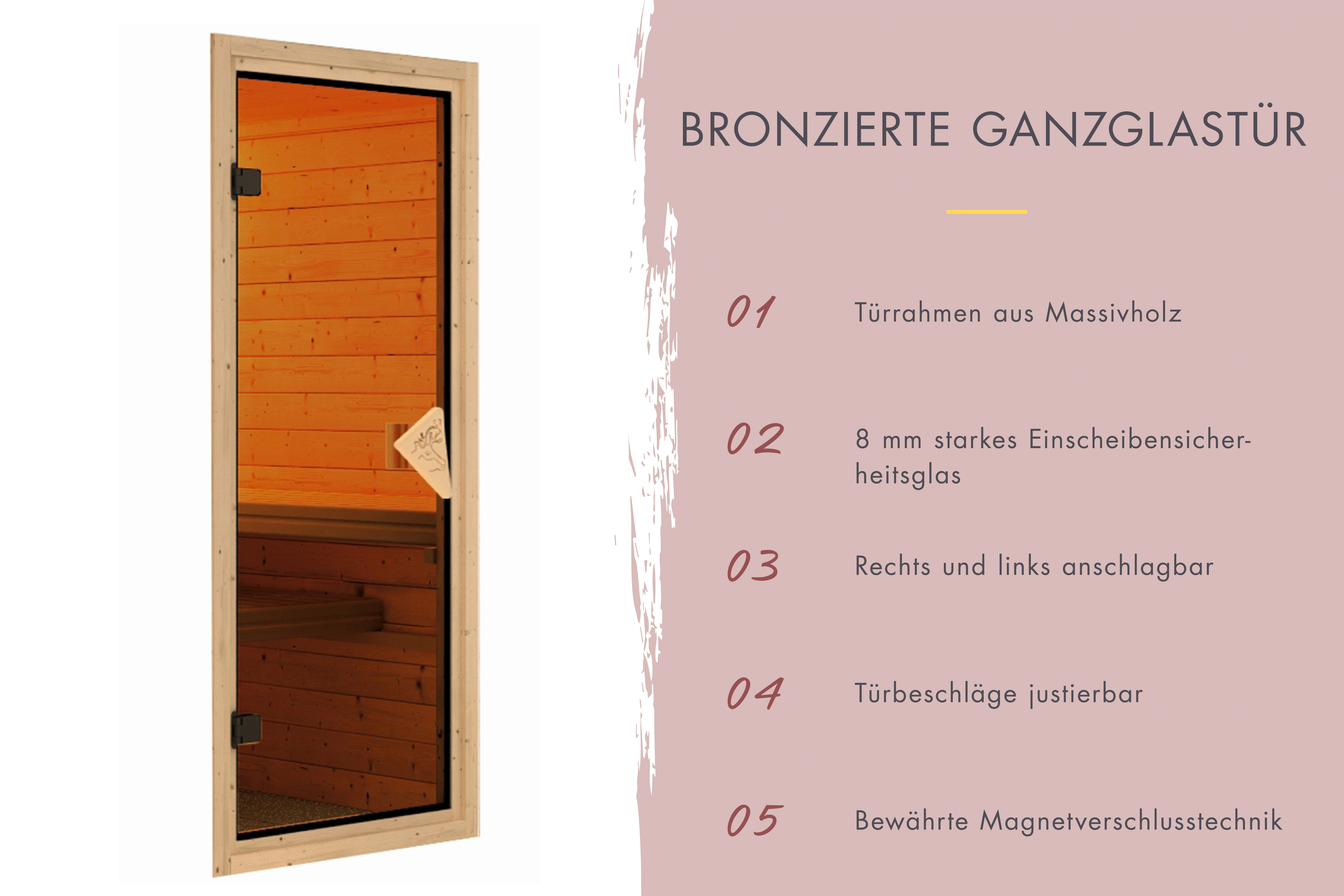 Karibu Sauna »Ivana 1«, Ganzglasfront günstig online kaufen