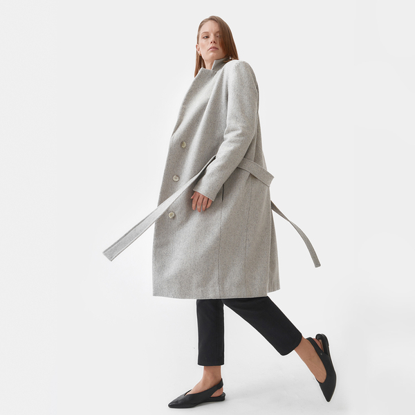 Klassischer Mantel Mit Gürtel günstig online kaufen