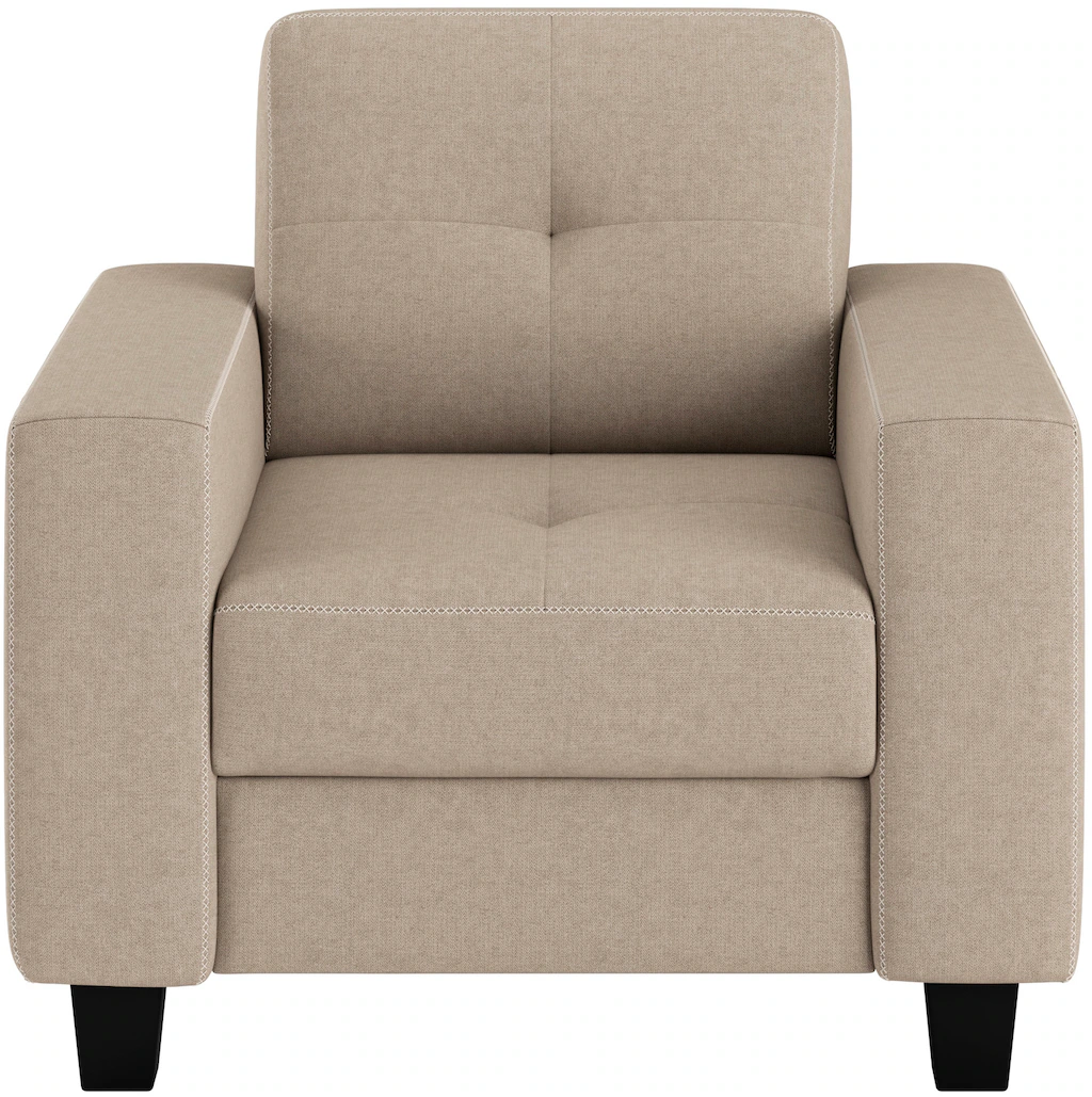 Places of Style Sessel "Varese", Kreuznaht in beige günstig online kaufen