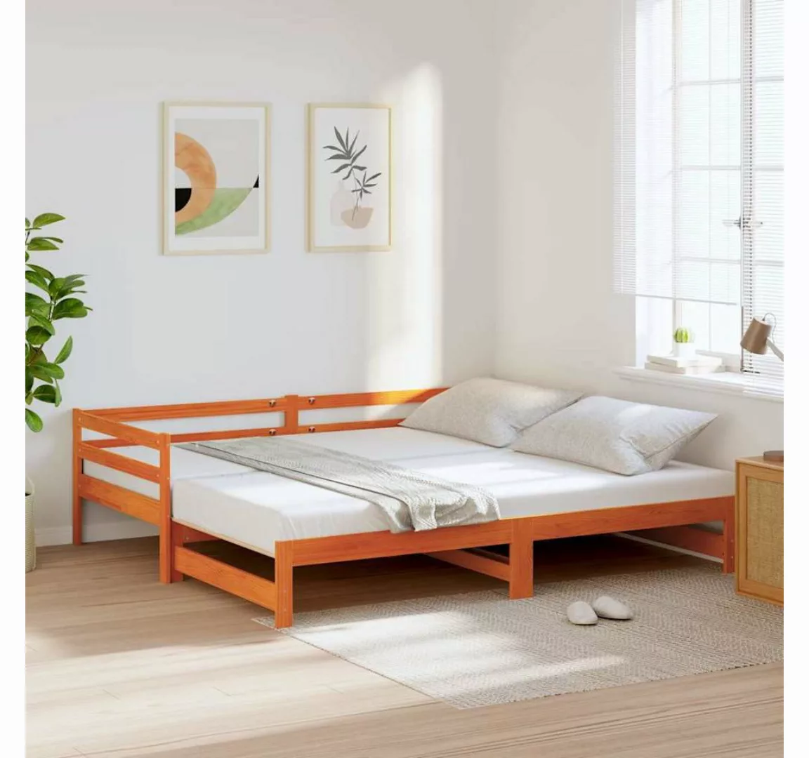 vidaXL Bett, Tagesbett Ausziehbar ohne Matratzen 90x190 cm Massivholz günstig online kaufen