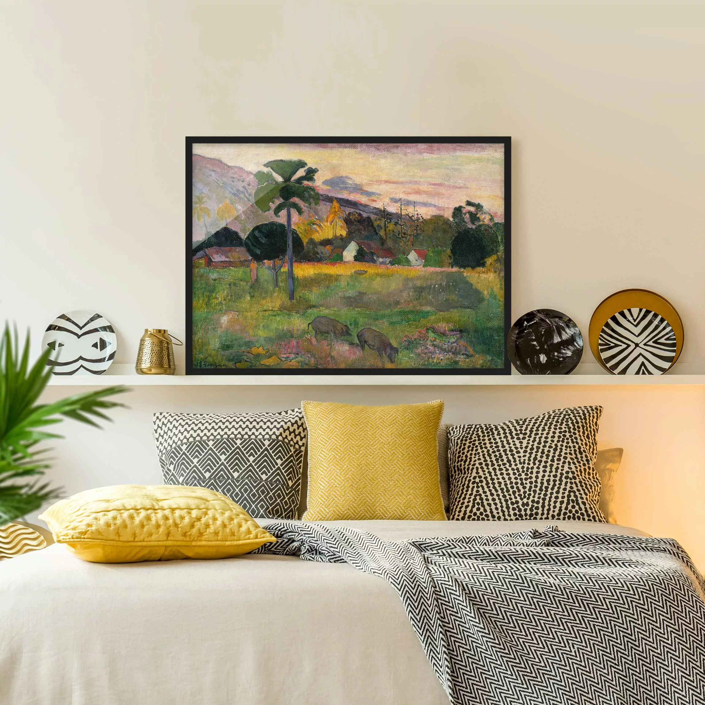 Bild mit Rahmen Kunstdruck - Querformat Paul Gauguin - Komm her günstig online kaufen